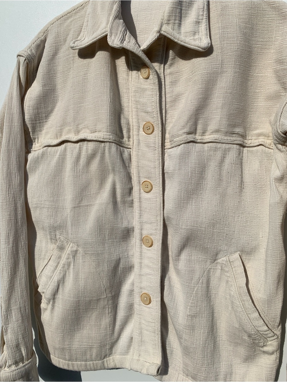 Soluna Collective Ribbed Cream Coastal Jacket minimalist hand made India